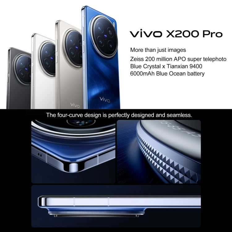 vivo X200 Pro, 16GB+512GB, Face ID / Screen Fingerprint Identification, 6.78 inch Android 15 Dimensity 9400 Octa Core, OTG, NFC, Network: 5G, Support Google Play, X200 Pro, 16GB+512GB vivo X200 Pro, 16GB+512GB, Face ID / Screen Fingerprint Identification, 6.78 inch Android 15 Dimensity 9400 Octa Core, OTG, NFC, Network: 5G, Support Google Play, X200 Pro, 16GB+512GB